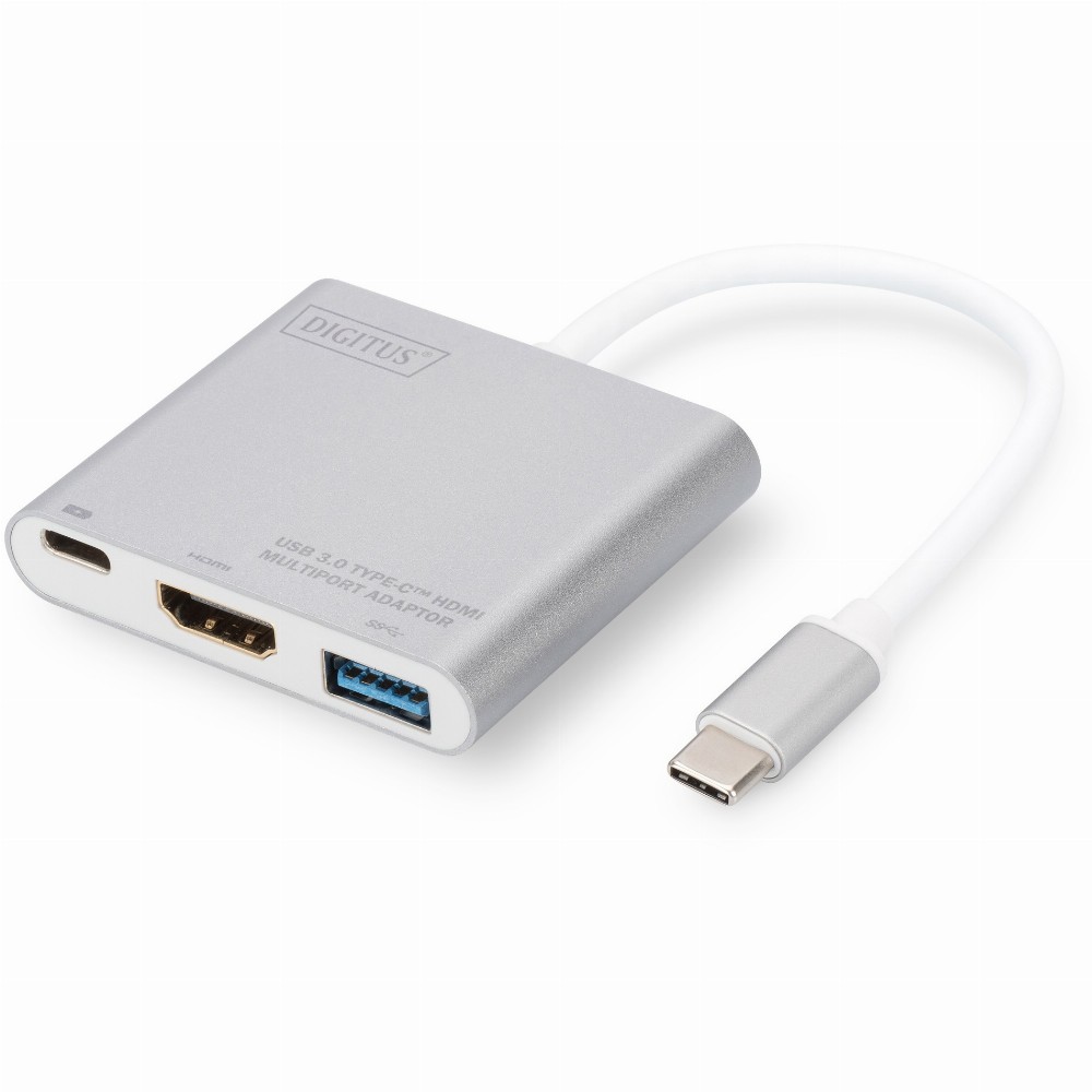 USB-C > Multi Adapter (USB 3.0; HDMI; USB C) Digitus Silver