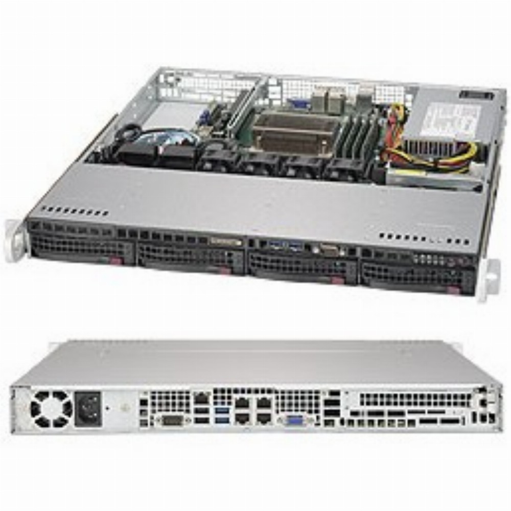 Barebone Server 1U Single 1151; 4 Hot-swap 3.5"; 350W Platinum; SuperServer 5019S-MN4