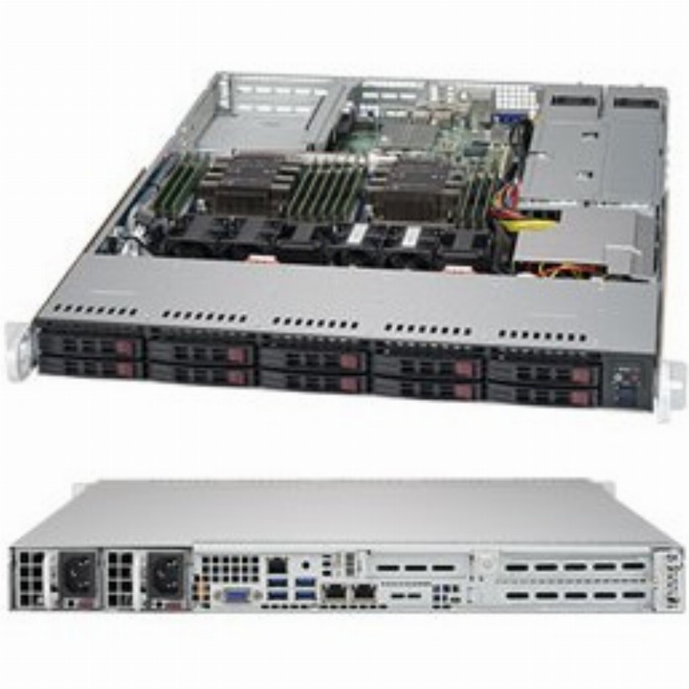 Barebone Server 1U Dual 3647; 10 Hot-swap 2,5"; 750W Redundant Platinum; SuperServer 1029P-WTRT