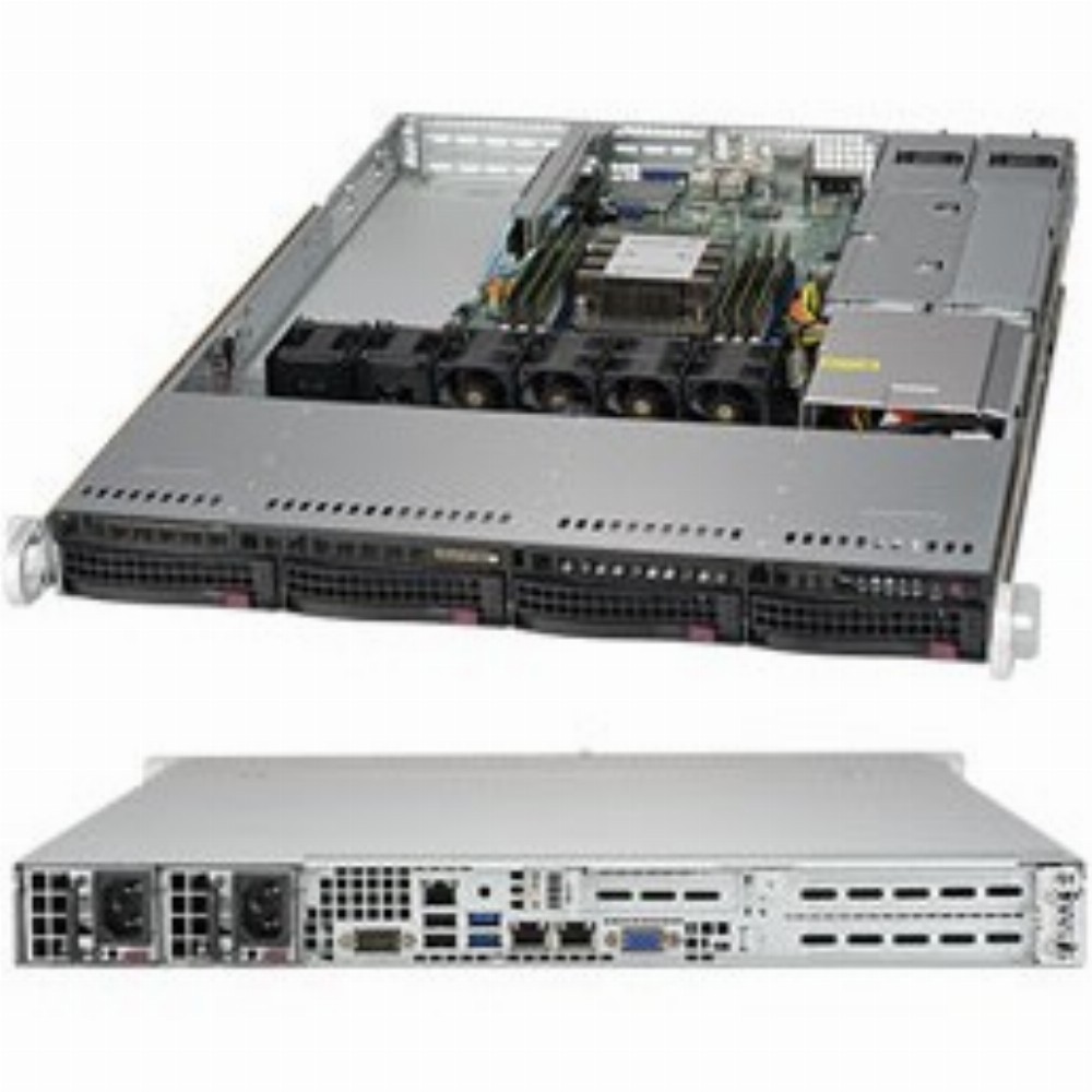 Barebone Server 1 U Single 3647; 4 Hot-swap 3.5"; 500W Redundant Platinum; SuperServer 5019P-WTR