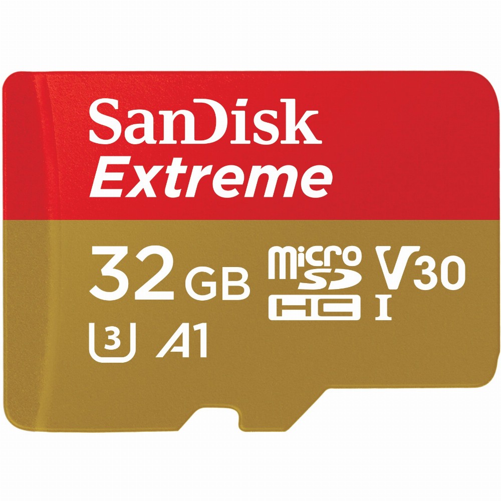 32GB SanDisk Extreme MicroSDHC 100MB/s for action cams/drones +Adapter