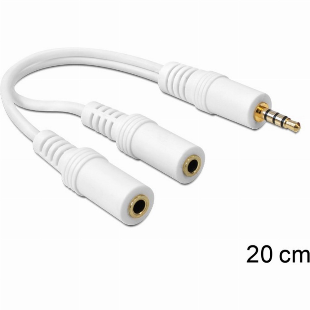 Audio Klinke 3,5mm 4Pol. > 2x Klink 3,5mm Micro + Headset CTIA (ST - BU) Delock