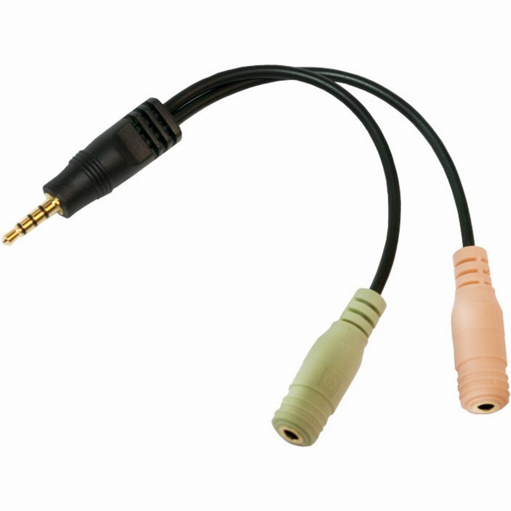Audio Klinke 3,5mm 4Pol. > 2x Klink 3,5mm Micro + Headset (ST - BU) Logilink
