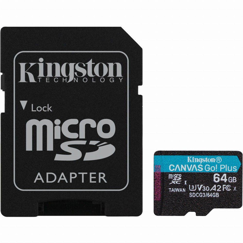 CARD 64GB Kingston Canvas Go! Plus MicroSDXC 170MB/s +Adapter