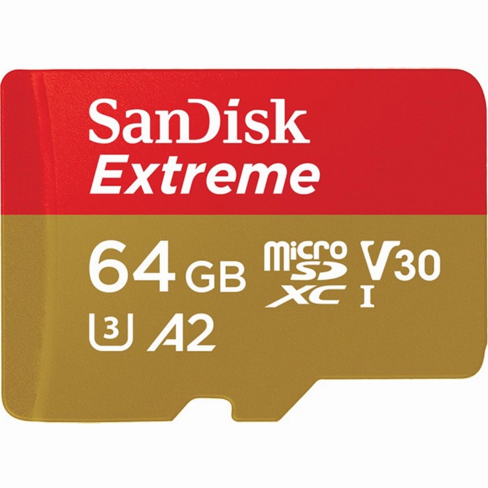 64GB SanDisk Extreme MicroSDHC 160MB/s for action cams/drones +Adapter