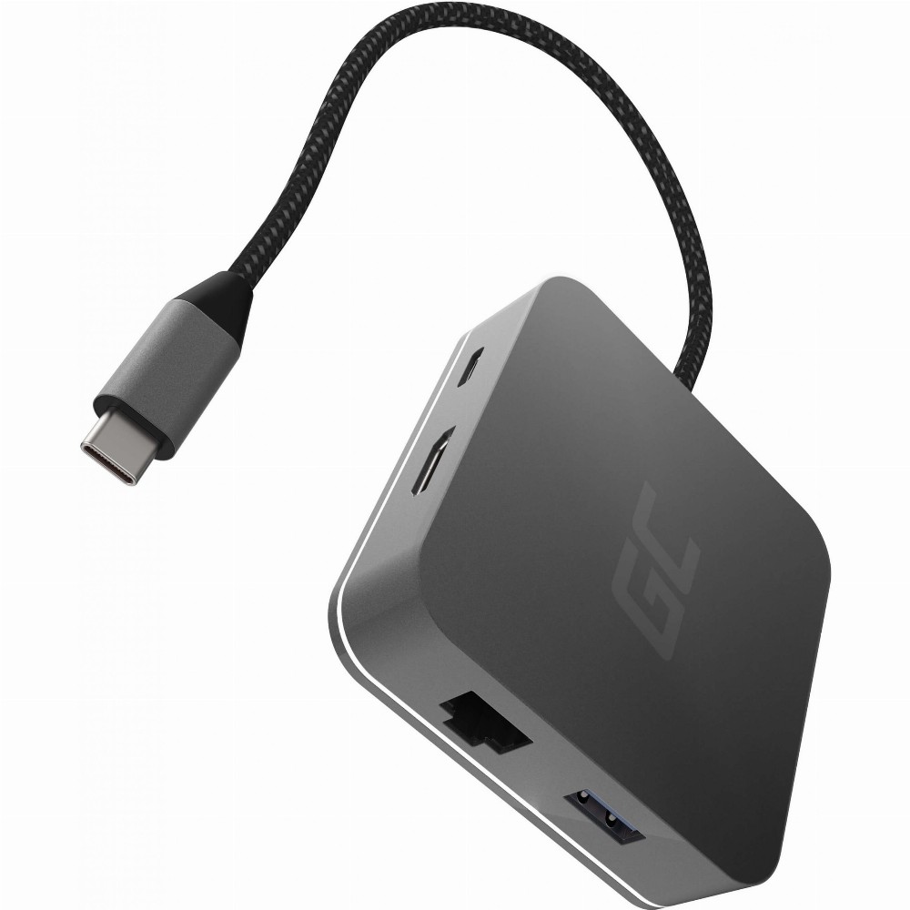 GreenCell USB-C 3xUSB3.0 HDMI Ethernet 6 Ports Grey