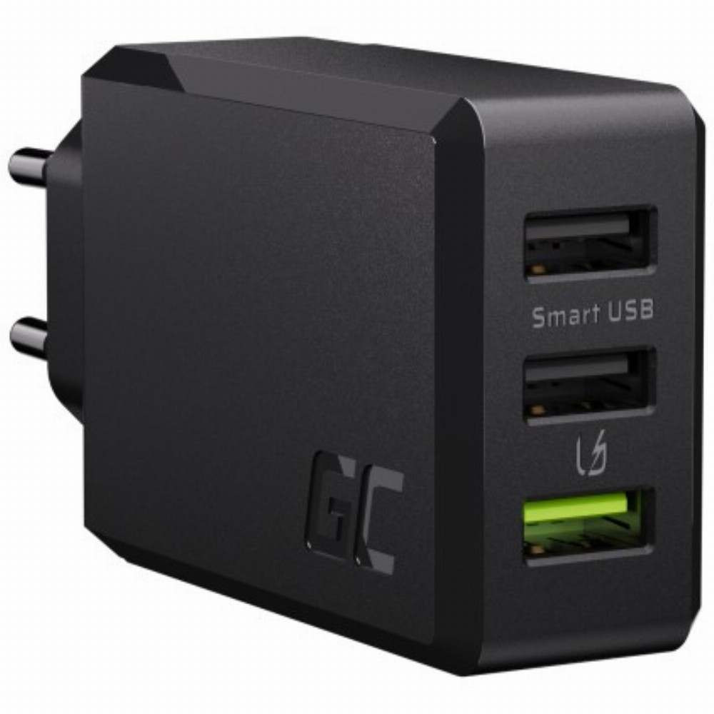 Ladegerät GreenCell Charge Source 3xUSB Smart Charge 30W Black