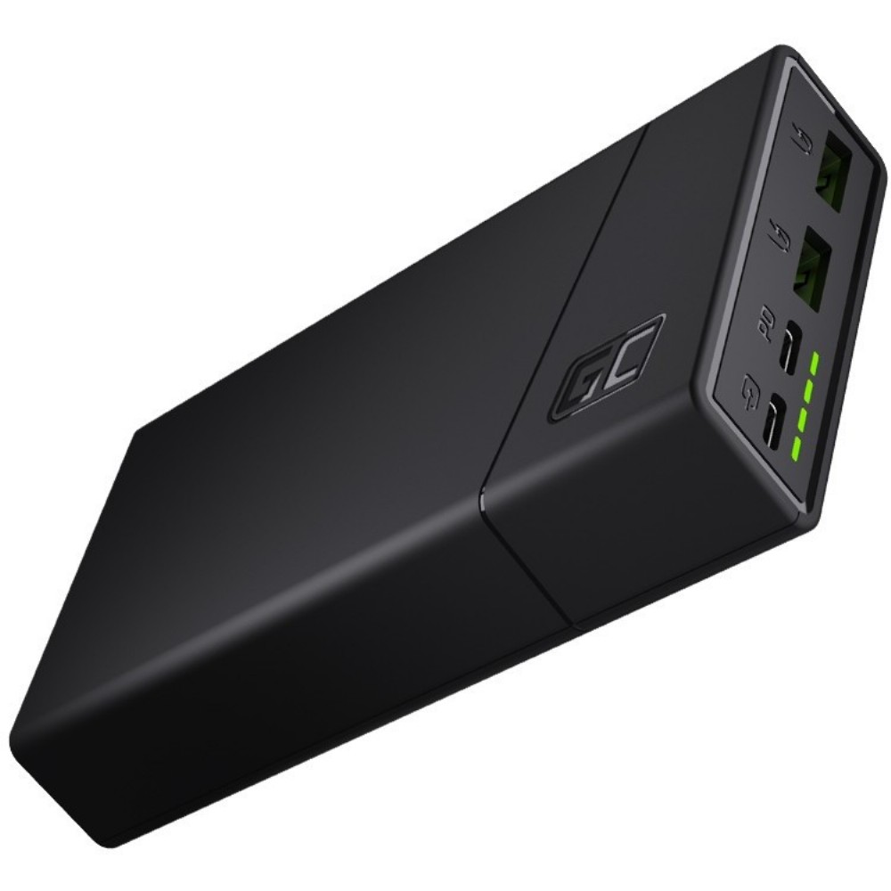 Powerbank GreenCell PowerPlay20 2xUSB Ultra Charge USB-C Power Delivery 20000mAh 18W Black