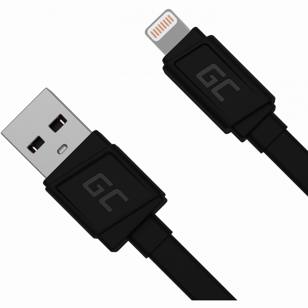 USB > Lightning (ST - ST) 0,25m GreenCell Black
