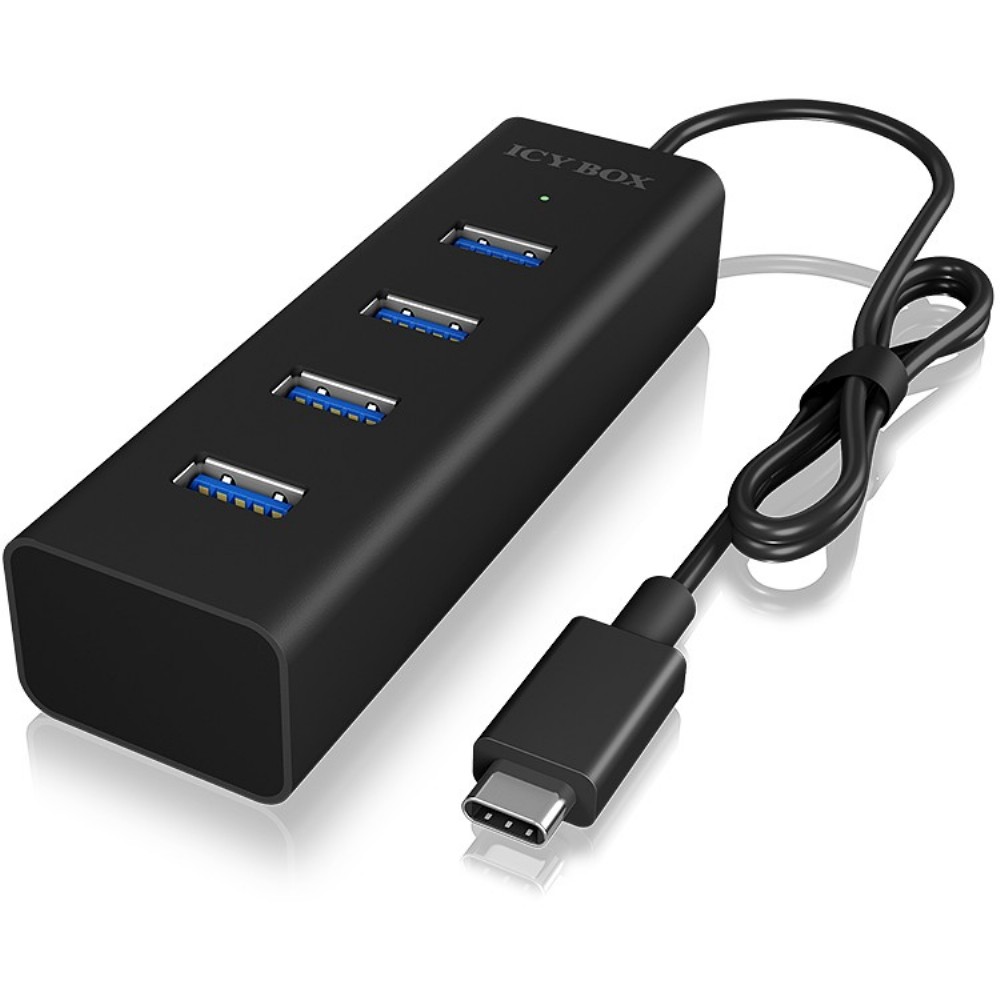 Type-C™ zu 4-Port USB 3.0 , Alu-Gehäuse ICY BOX