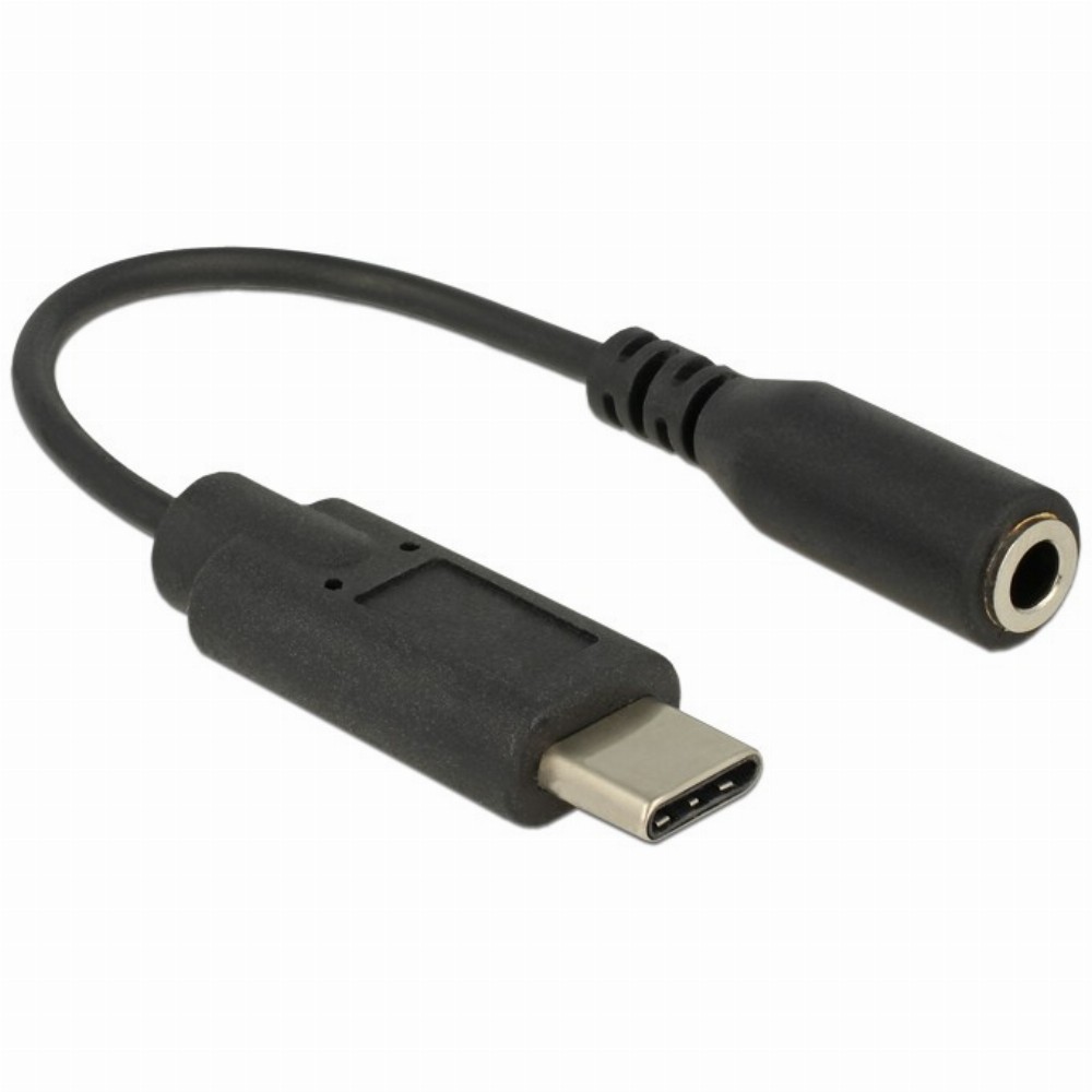 KAB USB C > Adapter Klinkenbuchse 14 cm schwarz für Handys Delock