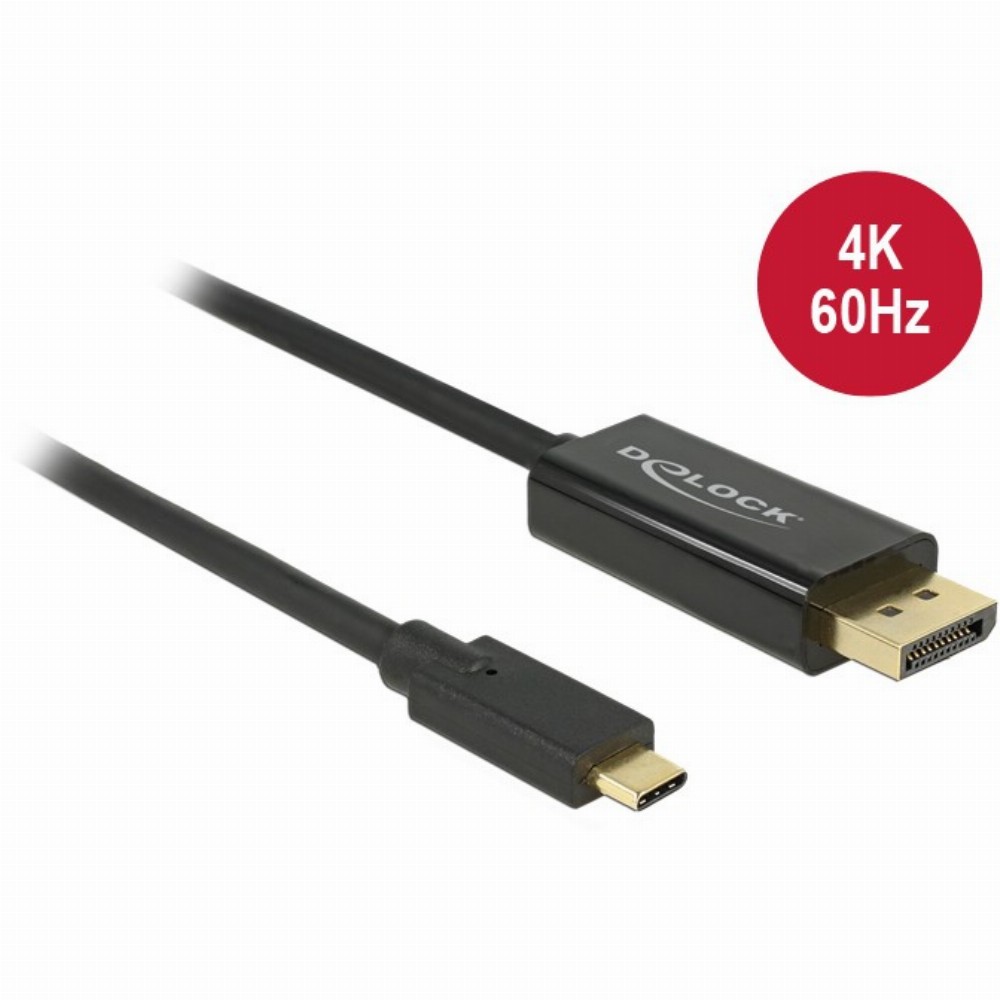 KAB USB C > Displayport Stecker (4K 60Hz) 2 m schwarz Delock