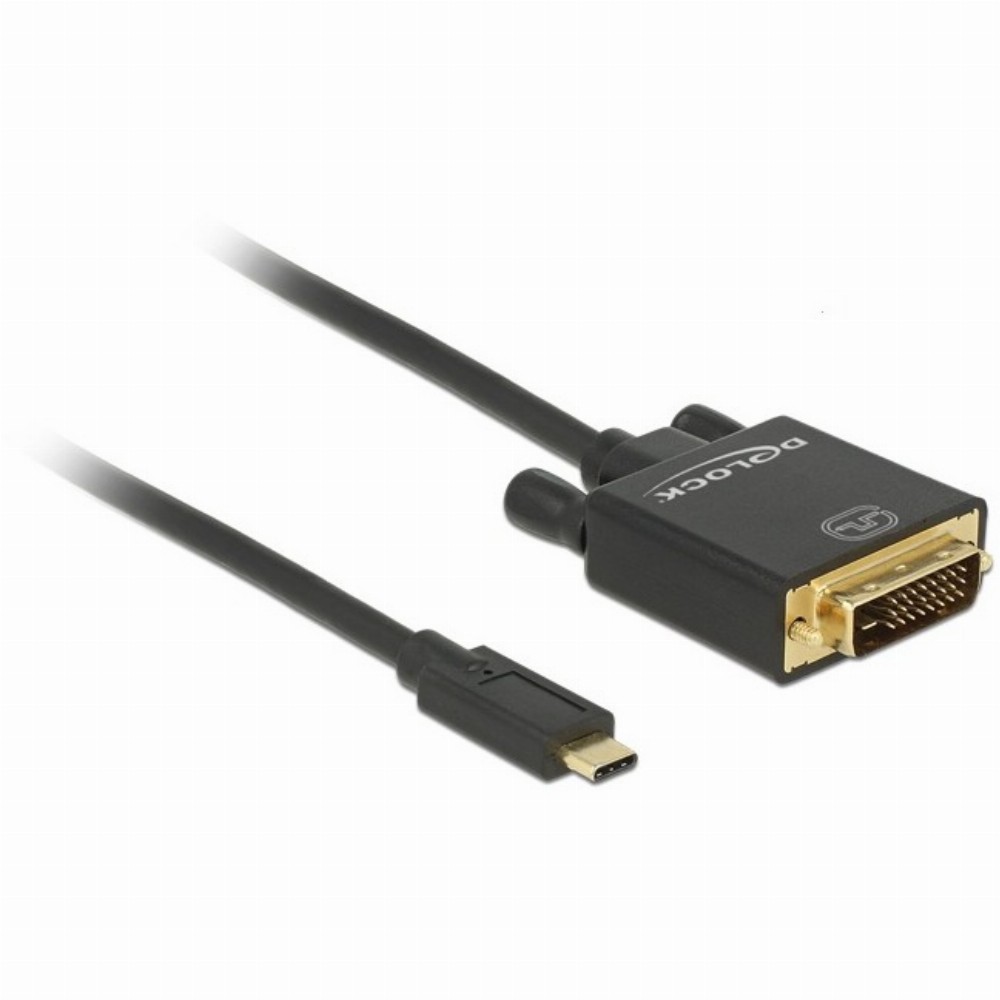KAB USB C > DVI 24+1 Stecker (4K 30Hz) 1 m schwarz Delock