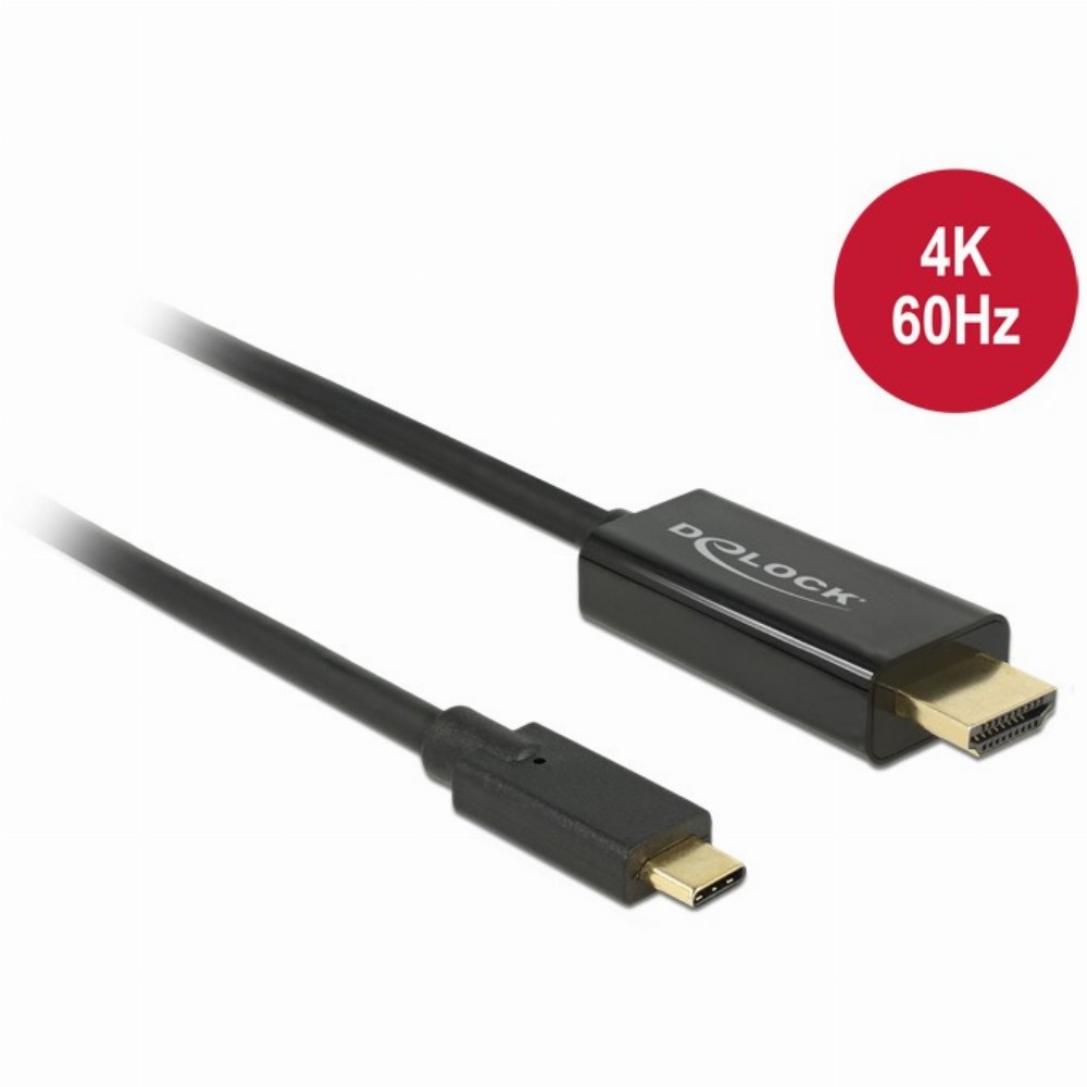 KAB USB C > HDMI Stecker (4K 60Hz) 1 m schwarz Delock