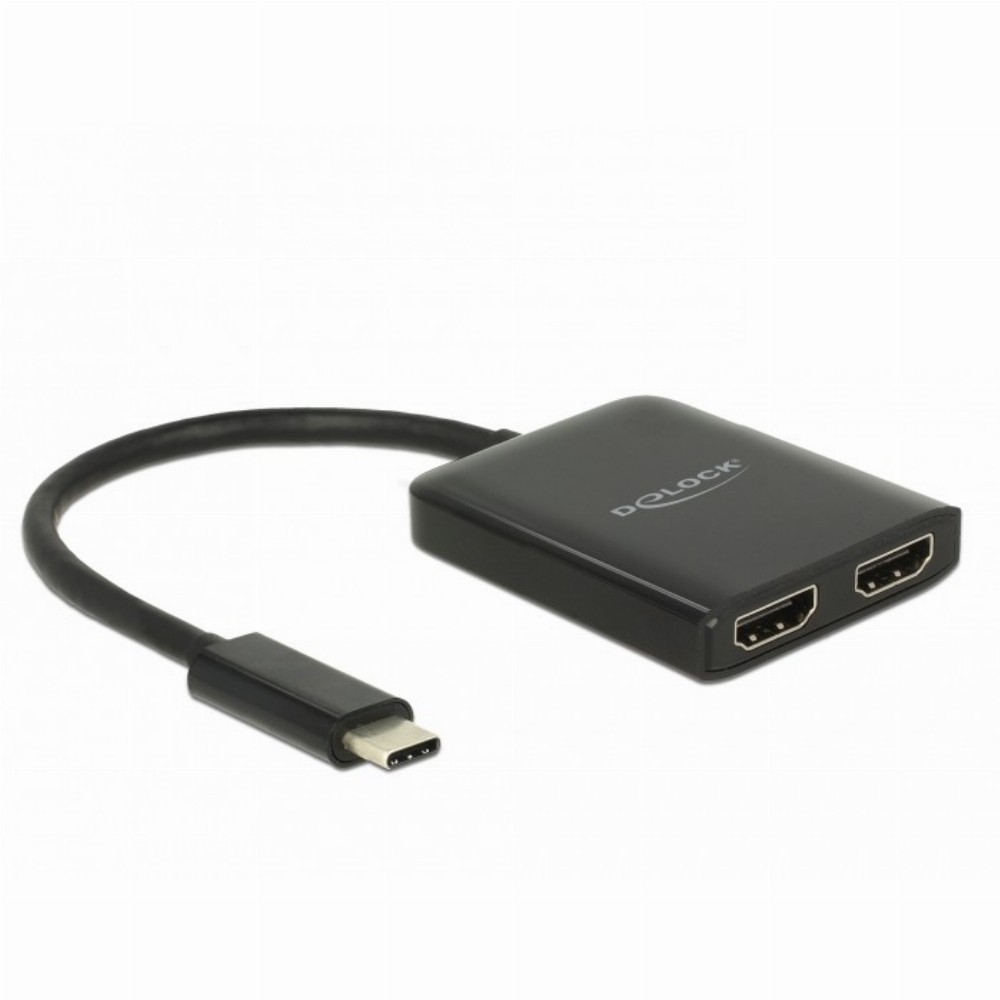KAB USB C > Adapter Splitter 2 x HDMI Buchse DP-Alt Mode kompakt Delock