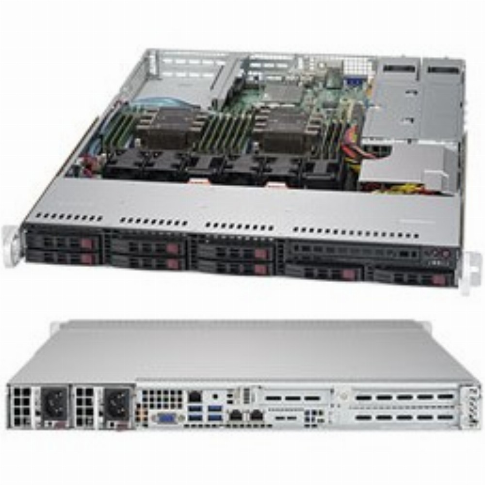 Barebone Server 1U Dual 3647; 8 Hot-swap 2,5"; 750W Redundant Platinum; SuperServer 1029P-WTR