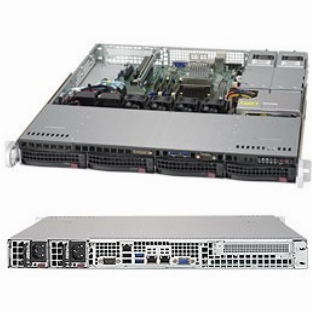 Barebone Server 1U Single ; 4 Hot-swap 3.5"; 400W Redundant Platinum, SuperServer 5019S-MR-G1585L