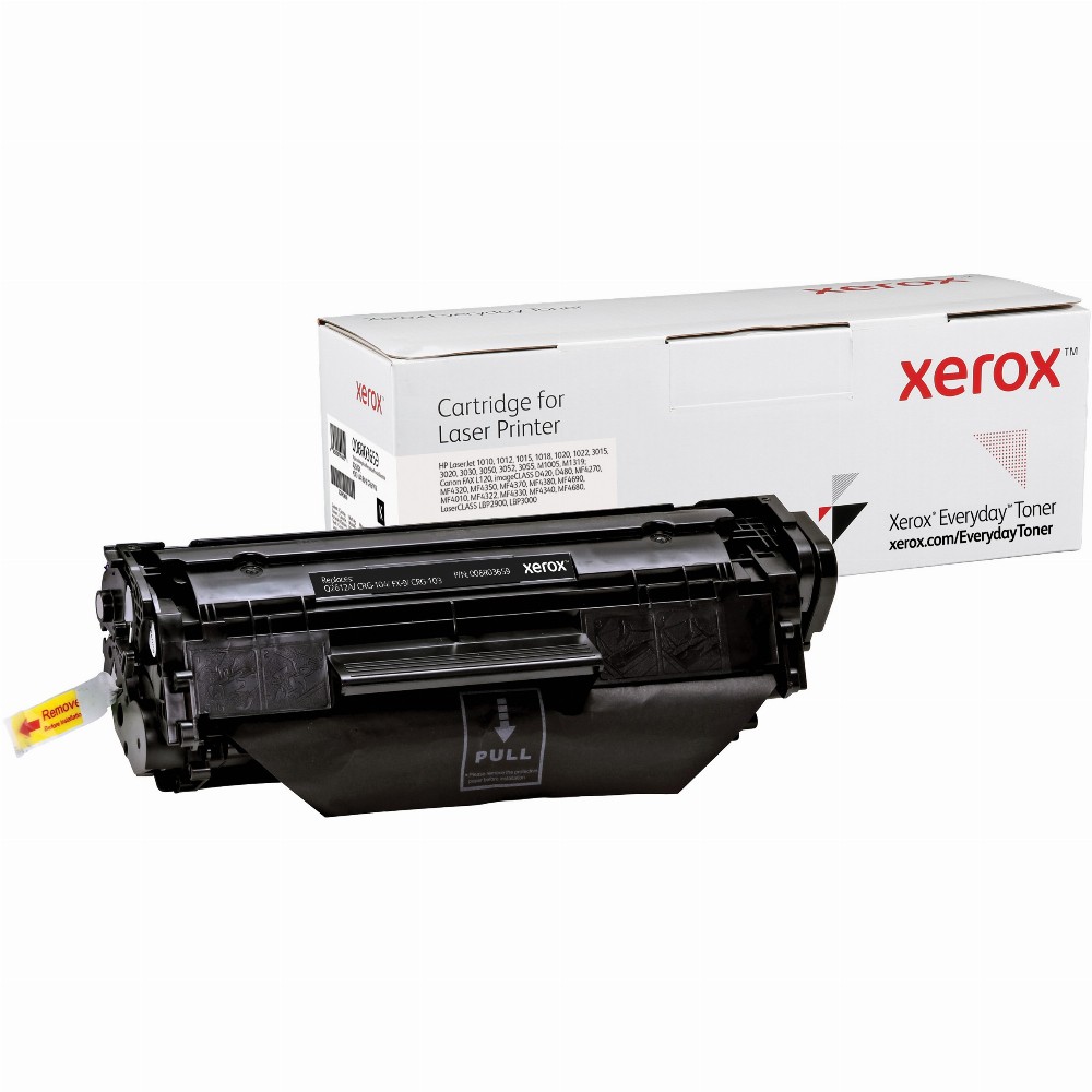 TON Xerox Black Toner Cartridge equivalent to HP 12A for use in LaserJet 1010, 1012, 1015, 1018, 1020, 1022, 3015, 3020, 3030, 3050, 3052 (Q2612A)