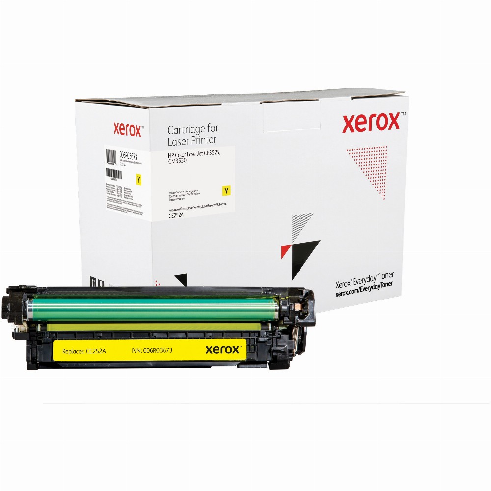TON Xerox Yellow Toner Cartridge equivalent to HP 504A for use in Color LaserJet CP3525, CM3530 (CE252A)