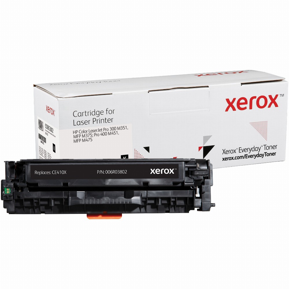 TON Xerox High Yield Black Toner Cartridge equivalent to HP 305X for use in Color LaserJet Pro 300 M351, MFP M375; Pro 400 M451, MFP M475 (CE410X)