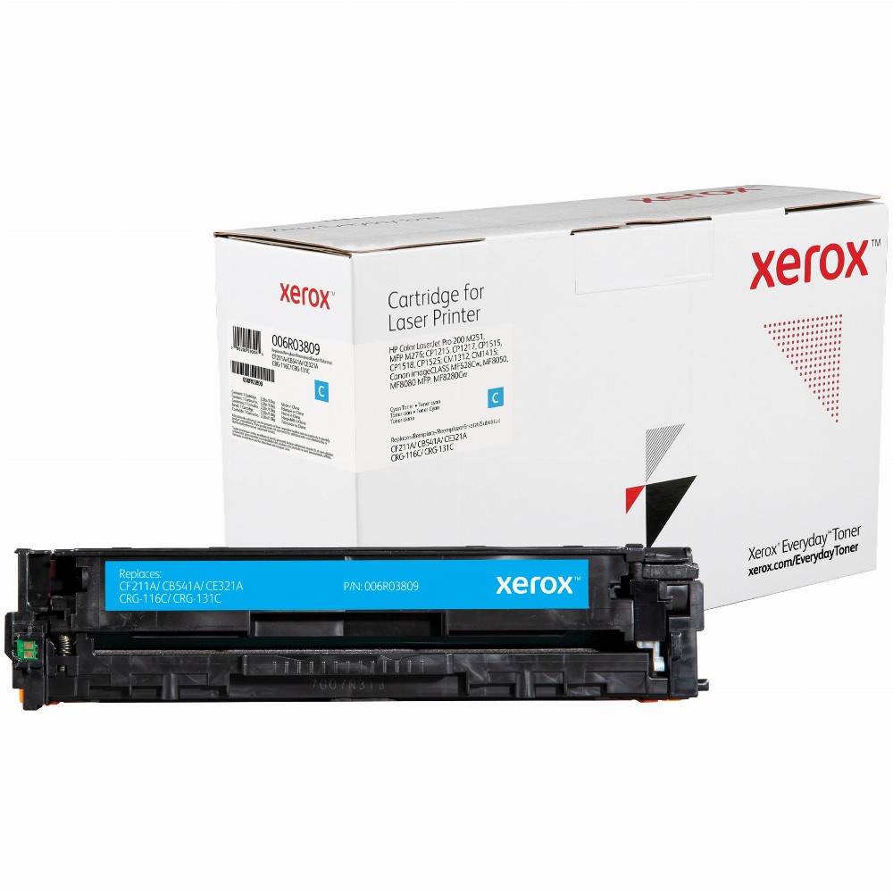 TON Xerox Cyan Toner Cartridge equivalent to HP 131A / 125A / 128A for use in Color LaserJet Pro 200 M251, MFP M276; Canon imageCLASS MF628Cw (CF211A)