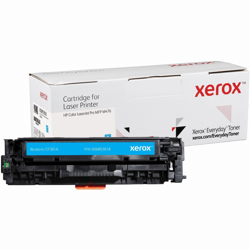 TON Xerox Cyan Toner Cartridge equivalent to HP 312A for use in Color LaserJet Pro MFP M476 (CF381A)