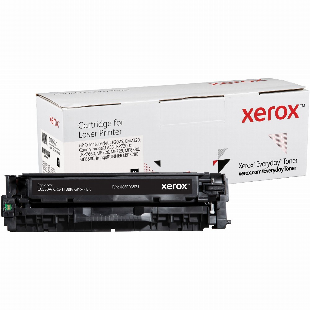 TON Xerox Black Toner Cartridge equivalent to HP 304A for use in Color LaserJet CP2025, CM2320; Canon imageCLASS LBP7200c, LBP7660, MF726 (CC530A)