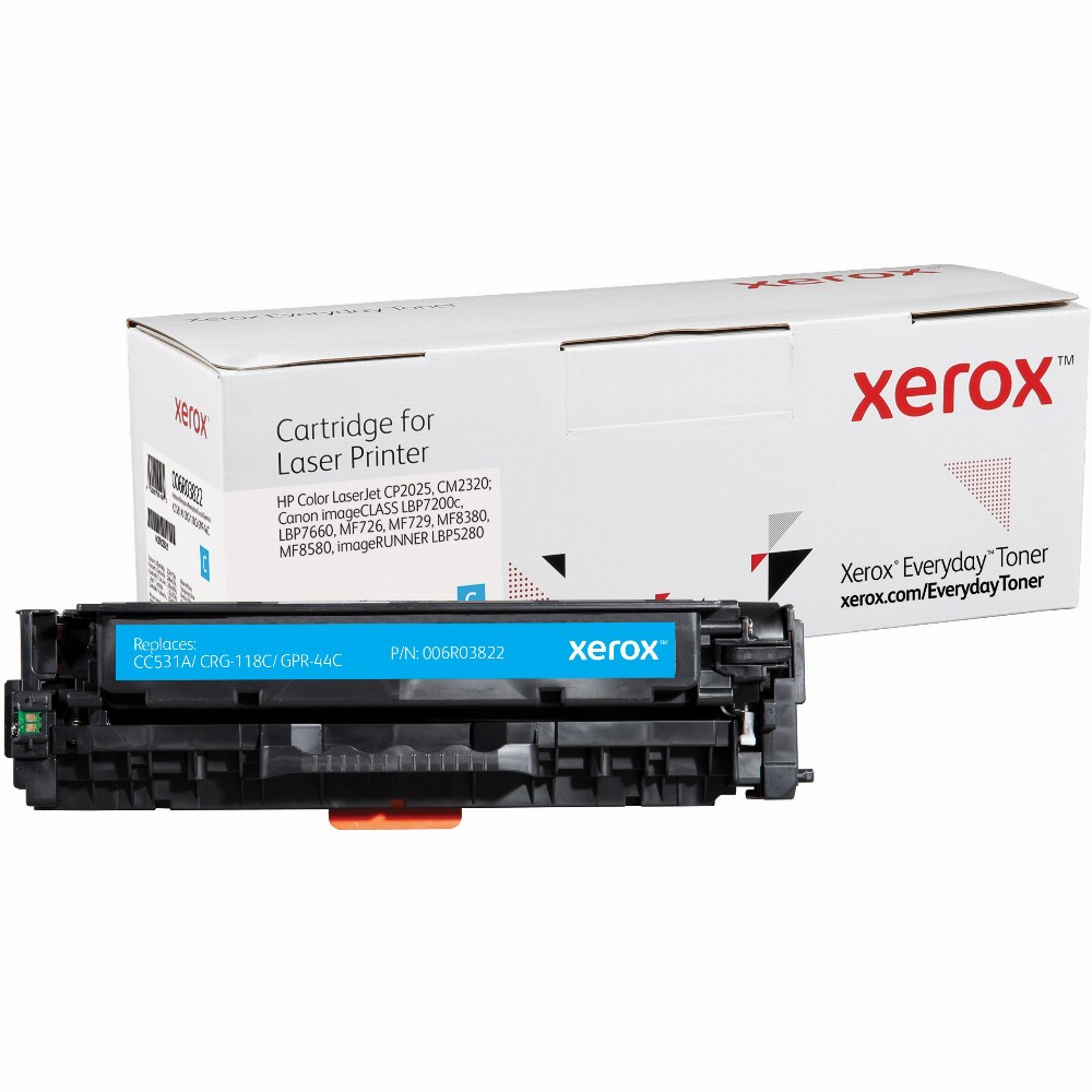 TON Xerox Cyan Toner Cartridge equivalent to HP 304A for use in Color LaserJet CP2025, CM2320; Canon LBP7200c, LBP7660, MF726, MF729 (CC531A)