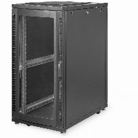 26HE Serverschrank, Unique, 1340x600x1000mm Stahl-Fronttür mit Plexiglas, schwarz (RAL 9005) Farbe Schwarz (RAL 9005) DIGITUS Professional