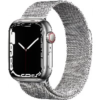 Apple Watch Series 7 Edelstahl 41mm Cellular Silber (Milanaise silber) *NEW*