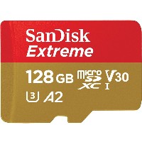128GB SanDisk Extreme MicroSDHC 160MB/s for action cams/drones +Adapter