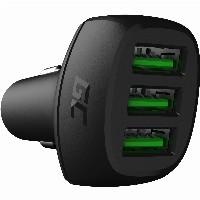 Auto Ladegerät Green Cell PowerRide 3xUSB Ultra Charge 12/24V 54W Black