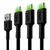 KAB SET 3x USB > USB-C (ST - ST) 3x1,2m Green Cell